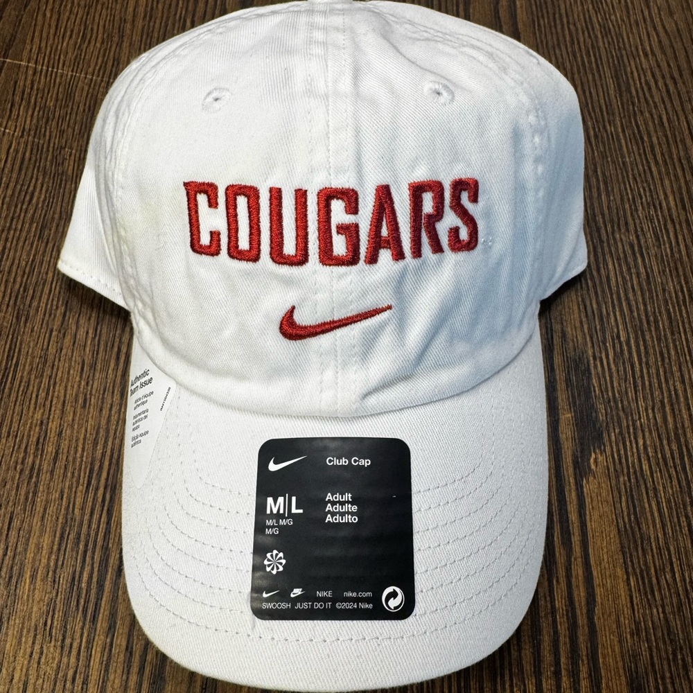 WSU Cougars Nike White Cap with Red Embroidery